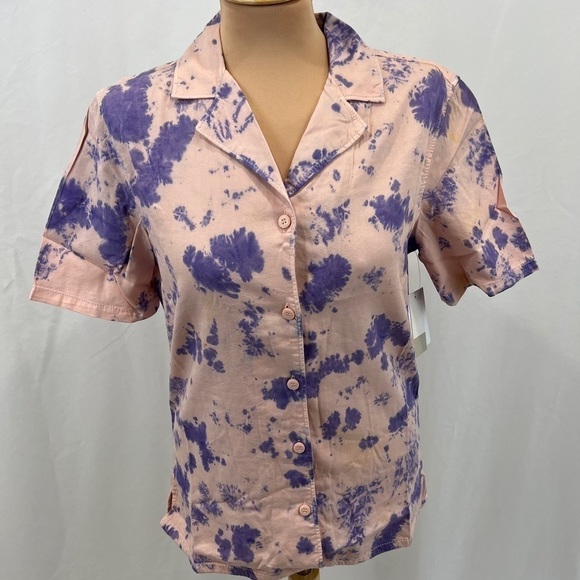 Bp Tie Dye Oversized Short Sleeve Button Up Shirt - Picture 4 of 9